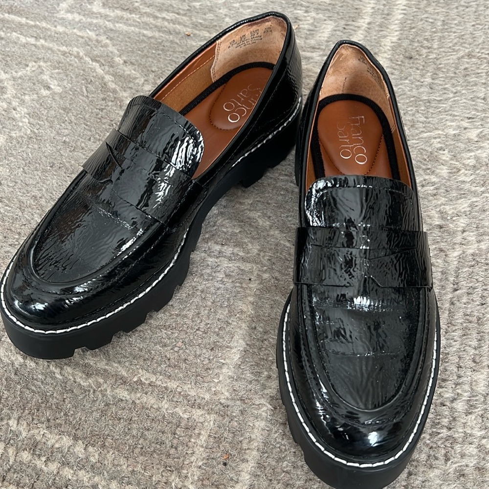 Franco Sarto Balin Lug Sole Platform Loafer 6.5 Patent